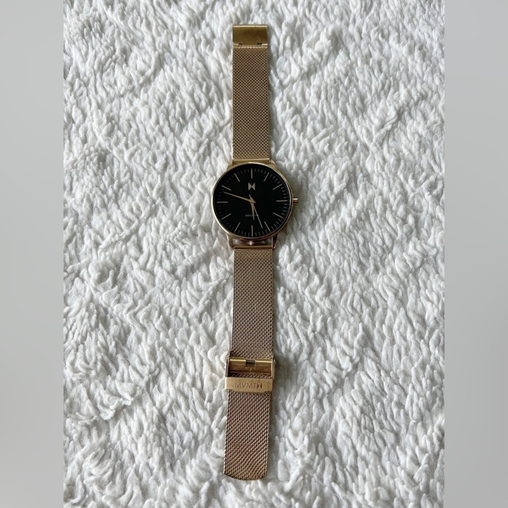 MVMT, Stainless steel water resistant watch, Black & golden